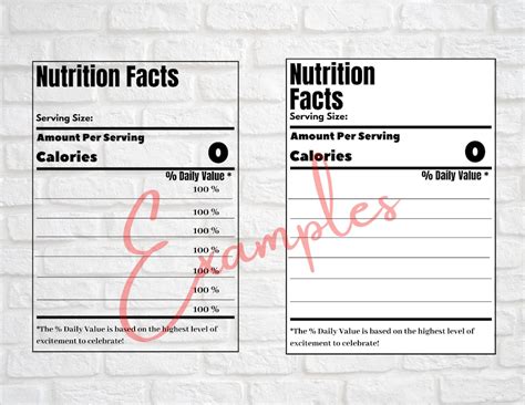 Blank Nutrition Facts Label | Blank PNG File | Blank SVG Label ...