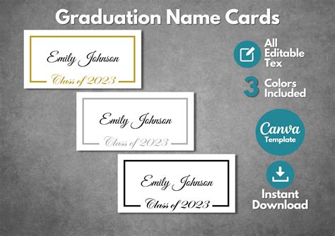 Free free printable graduation place cards, Download Free free ...