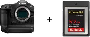 Canon EOS R3 Mirrorless Camera Body Only with SanDisk 512GB CF Express ...