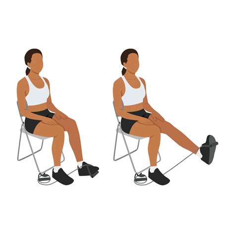 Woman doing Resistance band seated leg extensions exercise. 35664464 ...