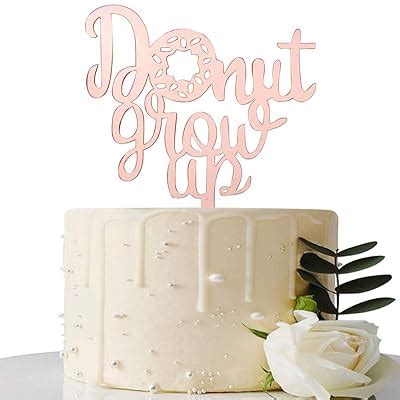Mirror Rose Gold Donut Grow Up Cake Topper - Babys India | Ubuy