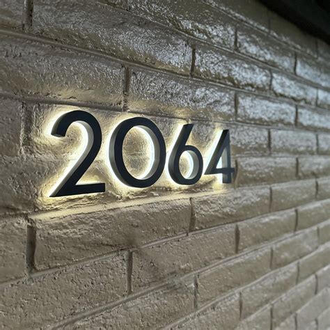 Personalized Solar Lighted House Numbers for Outside, Led House Numbers ...