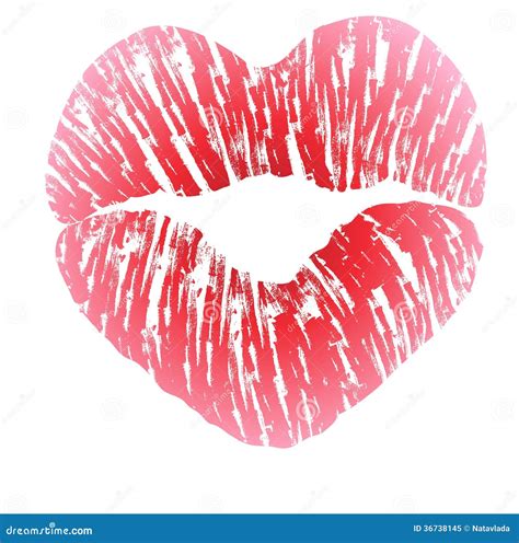Imprint of Heart Shaped Lips Stock Vector - Illustration of cute, sweet ...