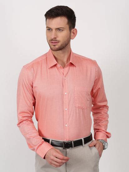 Buy Orange 100% Cotton Spread Collar Shirt for Men Online - Red Flame