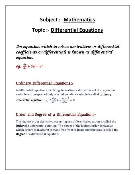 Differential equation class notes - Mathematics honours - Calcutta ...