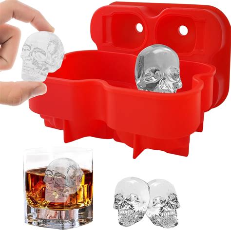 Amazon.com: Large Whiskey Ice Ball Mold Skull, A Set 4 Large Sphere Ice ...