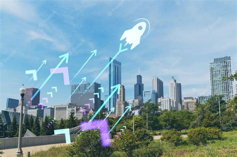 Premium Photo | Chicago skyline Butler Field towards financial district ...