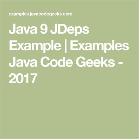 Java Jdeps Example 的图像结果