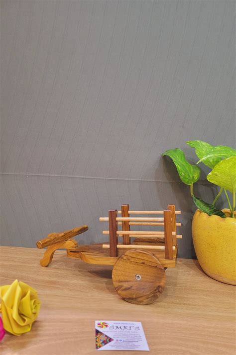 Teak solid Wooden Bullock Cart Handmade indian handicrafts showpiece ...