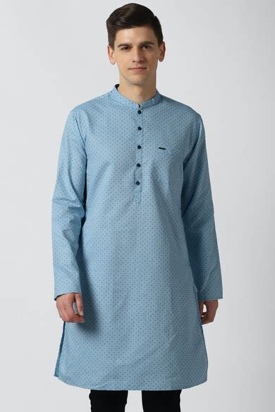 Buy Men Blue Print Casual Kurta Online - 637638 | Peter England