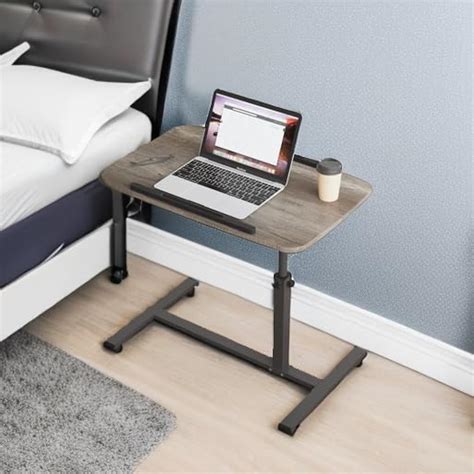 Furist Adjustable Overbed Bedside Table with Wheels India | Ubuy