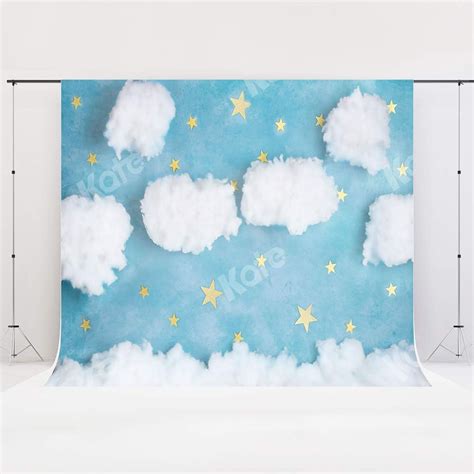 Buy Kate 8x8ft White Clouds Backdrop Blue Sky Video Backdrop Star ...