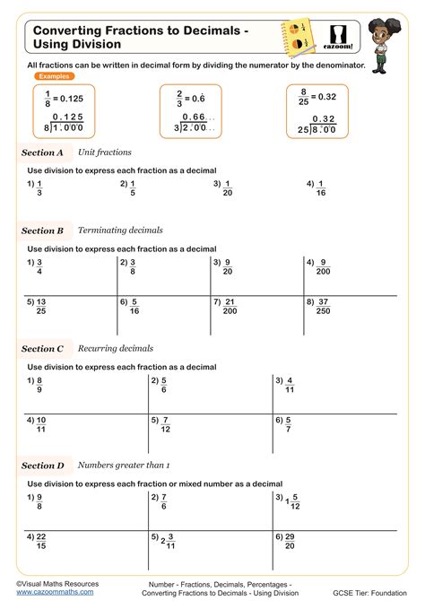 Fraction, Decimal & Percentage Worksheets | KS3-KS4