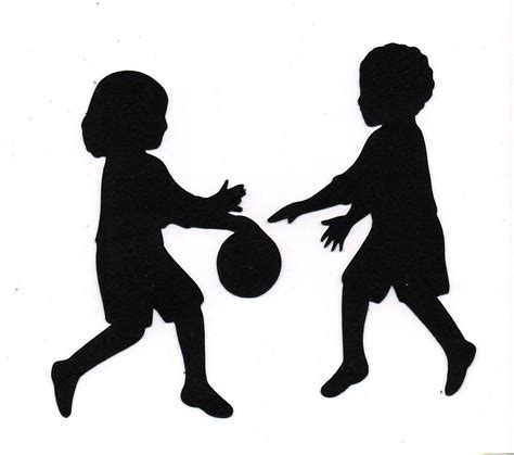 Children Playing Silhouette Clip Art