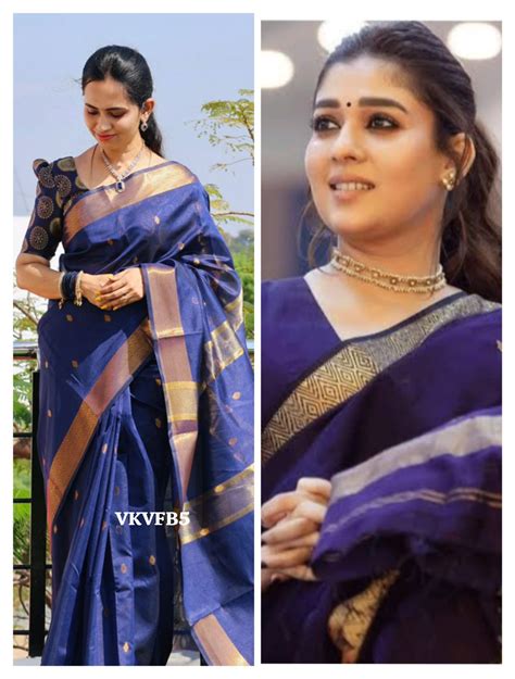 Nayanthara inspired silk cotton saree . Premium finishing. Same design ...