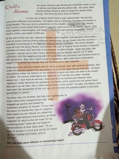 My question is from class 10th cbse political science chapter 1 power ...