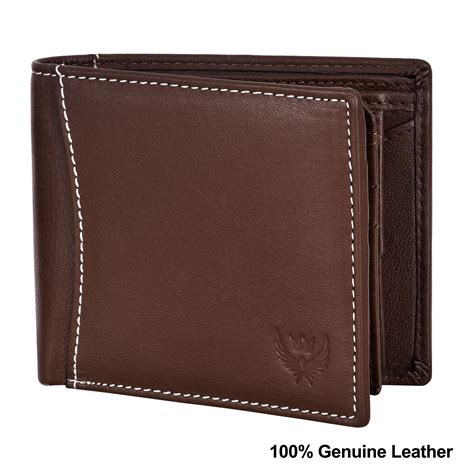 Lorenz Bi-Fold Umber Brown RFID Blocking Leather Wallet for Men with F ...
