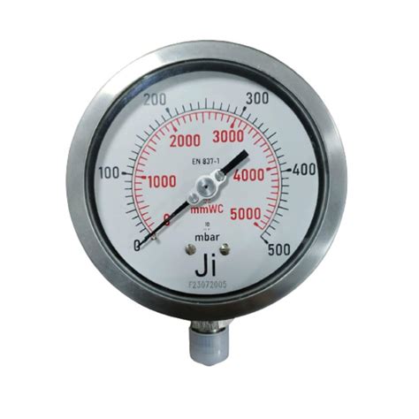 "Ji" Japsin Instrumentation Capsule Pressure Gauge 4" Dial, Range 0 to ...