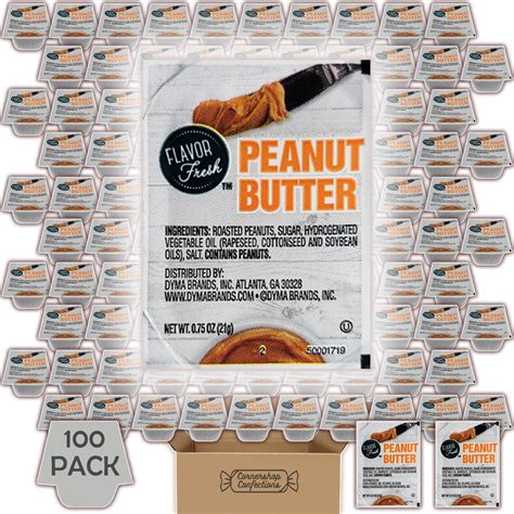 Flavor Fresh Single Serve Peanut Butter Bulk Pack - 100 Individually ...