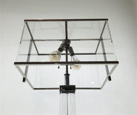 Charles Hollis Jones "Edison" Floor Lamp in Lucite and Polished Nickel ...
