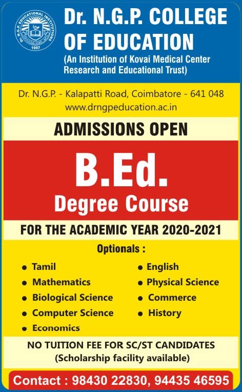 Dr.N.G.P. College of Education | Coimbatore