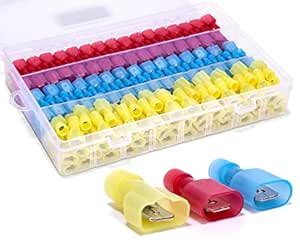 Ginsco 300pcs 22-18/16-14/12-10 Gauge Nylon Fully Insulated Spade Wire ...
