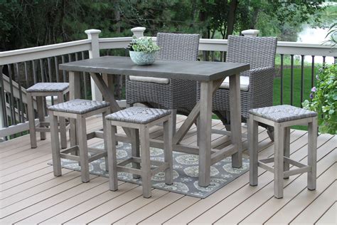 Bar Height Outdoor Dining Table Set