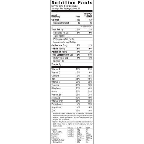 Honeycomb Cereal Nutrition Label | Besto Blog