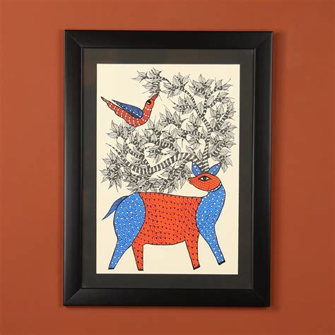 Buy Vibrant Gond Deer Painting – Tribal Wall Decor – Ethnic India ...