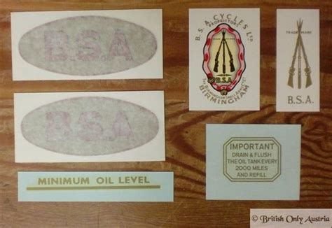 BSA WM20 1940 Transfer/Sticker Set | BRITISH Only Austria ...