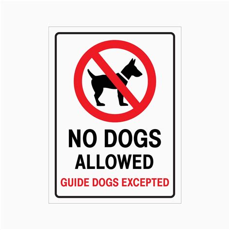 No Dogs Allowed Guide Dogs Excepted Sign - GET SIGNS Australia - Get signs