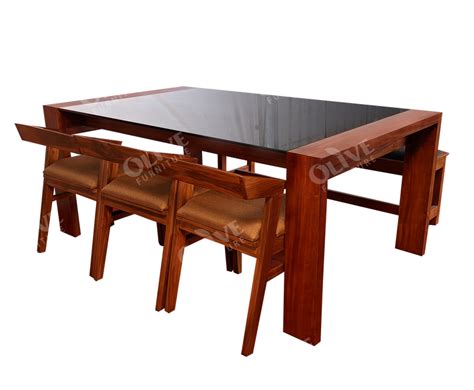 DINING TABLE 6X3.5 MIDDLE GLASS MH RW
