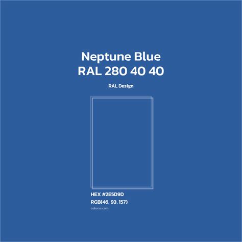 RAL 280 40 40 - Neptune Blue Complementary or Opposite Color Name and ...