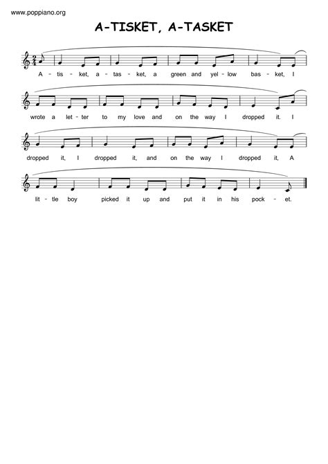 Ella Fitzgerald-A-Tisket, A-Tasket 琴譜pdf-香港流行鋼琴協會琴譜下載 ★