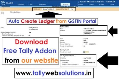 (Free Tally Addon) Auto Create Ledger from GSTIN Portal in Tally Prime ...