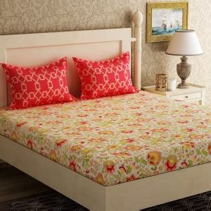 BELLA CASA Cotton Double Flat 104 TC Floral Bedsheet - Buy BELLA CASA ...