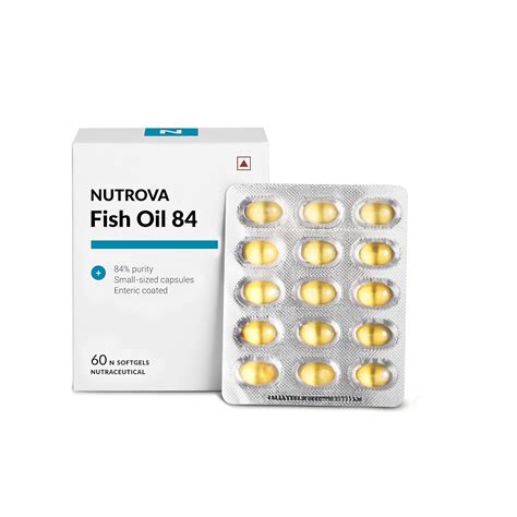 NUTROVA Fish Oil 84 Omega-3 High Purity, Heavy Metal Tested, Small ...