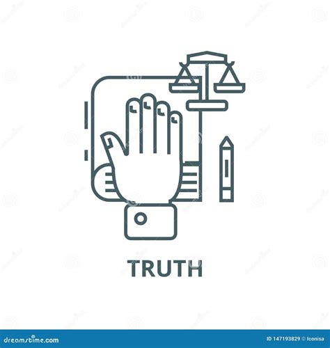 Truth Concept,hand On Vector Line Icon, Linear Concept, Outline Sign ...