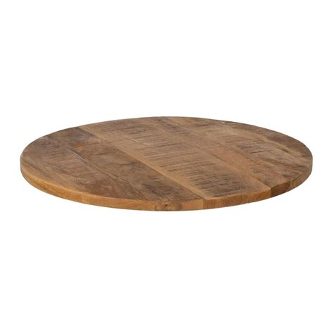 Plateau de table Rond Beige Bois de manguier 70 x 70 x 3 cm | Leroy Merlin