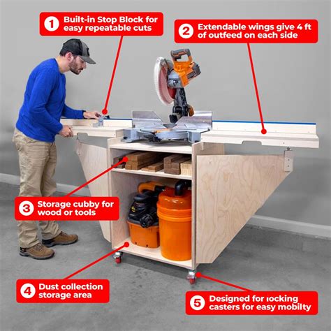 Diy Miter Saw Stand Plans Expanding Miter Saw Table — Bear Mountain
