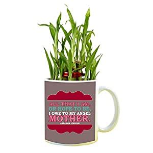 YaYa cafe Birthday Gifts for Mom, Angel Mother Feng Shui Lucky Bamboo ...