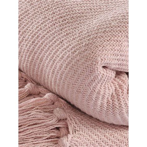 Buy Sashaa World Solid Cotton Throw In Pink Online