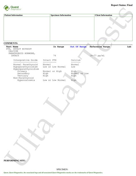 PTH Intact Test | Ulta Lab Tests