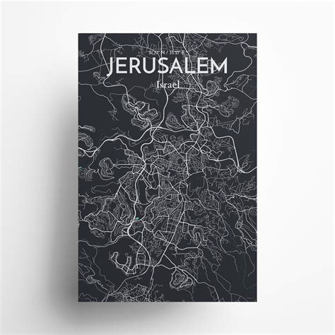 Jerusalem City Map, Art Print, Wall Decor - OurPoster.com