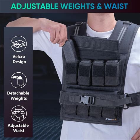 APEXUP Adjustable Weighted Vest with Reflective Stripe, Iron Weights ...