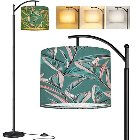 Arc Floor Lamp Leaves seamless pattern Artistic Tall Modern Standing ...