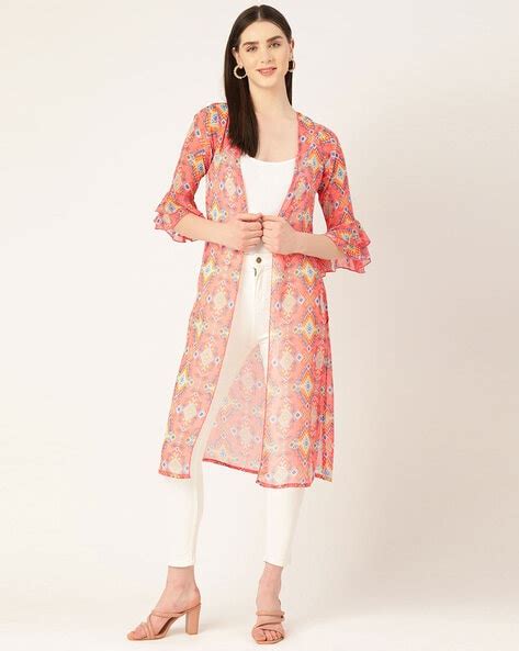 Buy Wisstler Floral Print Open-Front Shrug | AJIO