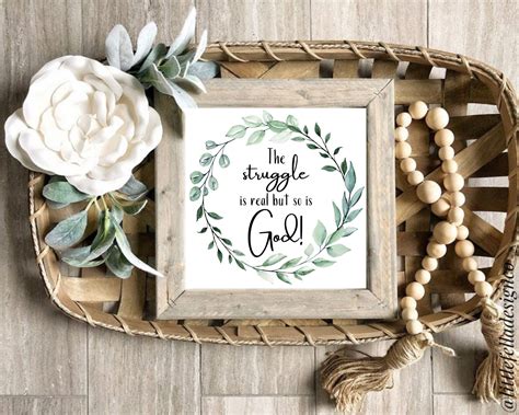 Buy Inspirational Quote Art Printable, the Struggle is Real, Wreath ...