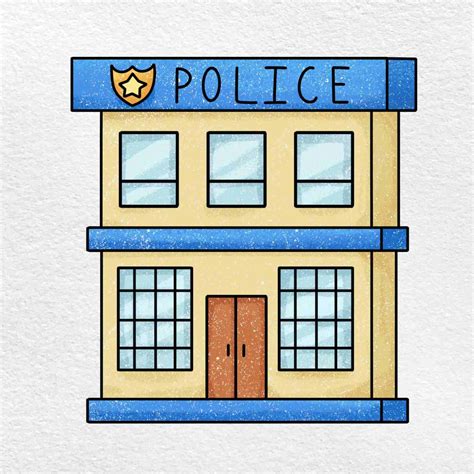 Draw a Police Station - HelloArtsy
