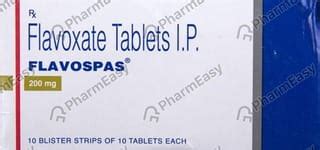 Flavospas 200 MG Tablet (10): Uses, Side Effects, Price & Dosage ...